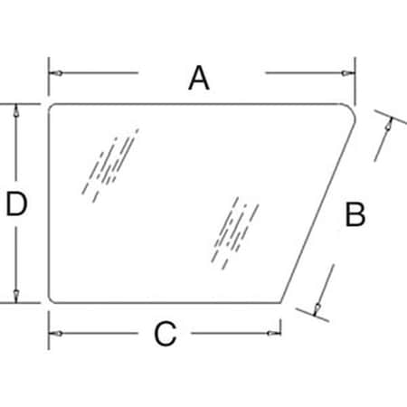 Aftermarket LH Tinted Lower Door Glass Fits Case IH Tractor 5120 5130 5140 248725A1